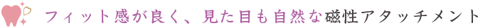 フィット感が良く、見た目も自然な磁性アタッチメント